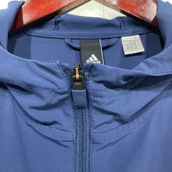 Adidas Jacket, Windbreaker, Blue & White, Zip-Up, Size See Measurements - Picture 2 of 14